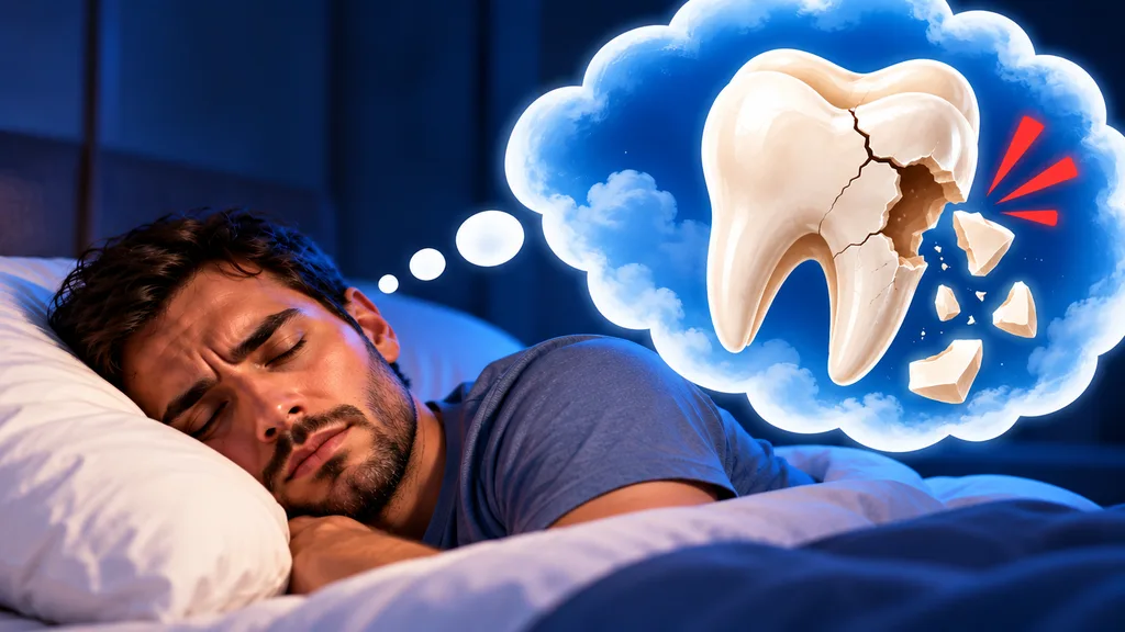 Ilustração de pessoa dormindo, representando o tema sonhar com dente quebrado